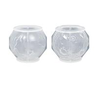 Steowsey 2 Piece Round Irregular 3D Earth Design Light Mold DIY Candle Mould White Silica Gel Desktop Planet Night Light Decor Making Mold