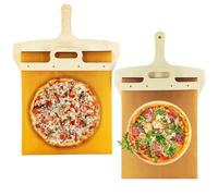 Steowsey 2 Piece Sliding Pizza Shovel Sliding Pizza Peel Kitchen Pizza Tools the Pizza Peel That Transfers Pizza Perfectly Non-Stick