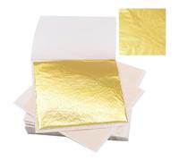 Steowsey 200 Piece Gold Sheets Gold Foil for Art Gilding Flakes Multipurpose 8.5x8 cm Metal Gold Leaves Flakes Gold Flakes