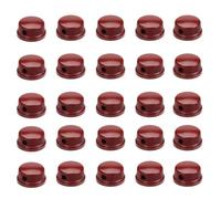 Steowsey 30PCS 6.35mm Shaft Brass Inside Set Screw Guitar Pedal Effects Control Amp Knob Guitar Replacement Parts Red