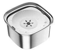 Steowsey 3L Dog Water Bowl 101Oz Stainless Steel Dog Bowl No Spill Large Capacity Dog Food Water Bowl Slow Water Feeder Easy Install Easy to Use White