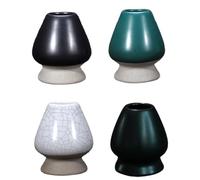 Steowsey 4 Piece Matcha Green Tea Chasen Holders Stand Bowl Matcha Powder Matcha Holder Ceramics Tea Ceremony Tea Accessories Teaware