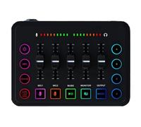 Steowsey 48V Sound Card Audio Mixer Rechargeable Audio Interface RGB Mixer with XLR Microphone Interface for Podcasting/Recording, Easy to Use Fine Workmanship