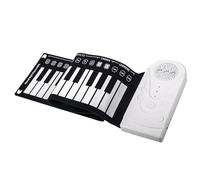 Steowsey 49-Key Hand-Rolled Piano with Speaker Portable Folding Children'S Piano Beginner Piano Teaching Instrument White