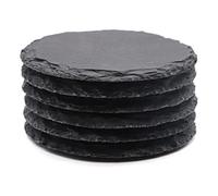 Steowsey 6 Pack 4 Inch Round Rock Drink Coasters Rock Stone Coasters Bulk Cup Coasters with Anti-Scratch Bottom