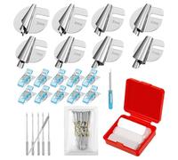 Steowsey 8 Pcs Sewing Rolled Hemmer Foot Set 3-10mm 8 Sizes Rolled Hem Presser Foot with Sewing Clips Sewing Needles for Home