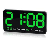 Steowsey Digital Wall Clock,9.5 Inch,LED Alarm Clock with Big Digits,Dual Alarm,for Living Room Bedrooms Classroom Decor Easy Install