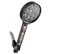 Steowsey Filtered Shower Head Handheld Reduces Dry Itchy Skin 10 Mode with Filters, Black
