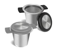 Steowsey Fine Mesh Tea Infusers,2PCS Large Tea Strainers for Tea Stainless Steel Tea Steeper with Heat Proof Silicone Handles Easy Install Easy to Use