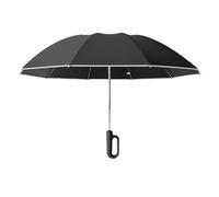 Steowsey Fully Automatic Reverse Folding Umbrella with Windproof Reflective Stripe UV Umbrellas for Carabiner Handle Travel,D