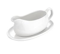 Steowsey Gravy Boat and Saucer 14 Oz,Ceramic Sauce Boat with Tray for Milk,Warming Sauces,Creamer,Broth,White Easy Install Easy to Use