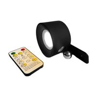 Steowsey LED Wall Mounted Lights with Remote, Wall Sconces Lamp 3000MAh Rechargeable Battery Operated Black Easy Install Easy to Use