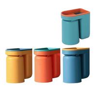 Steowsey No Punching Mouthwash Cup Toothbrush Cup Wall Hanging Bathroom Storage Box Upside Down Drain Easy to Use
