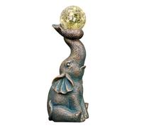 Steowsey Sculpture Solar Elephant Statue with Auto On/Off Lights for Yard, Patio, and Balcony