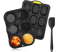 Steowsey Silicone French Bread Pan and Hamburger Bun Pan Set with Spatula Nonstick 9 Cup Baking Tray 6 Cup Hamburger Bun Mold Easy Install Easy to Use