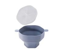 Steowsey Silicone Microwave Popcorn Bowl Foldable Popcorn Maker Bucket Bowl with Lid Folding Popcorn Kitchen Baking Tool Gray