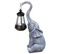 Steowsey Solar Elephant Garden Statues Resin Outdoor Courtyard Elephant Statue Perfect Elephant Gift for Women Grandmother