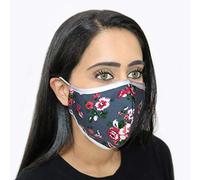 Step Ahead ® | 5 Pack Triple Layer Cotton Floral Print Face Mask (Pack of 5) | Unisex Reusable Fashion Washable | Nano Mesh Water Repellent Layer | Protects from Dust, Pollution, Droplets | UK Seller