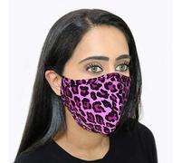Step Ahead ® | 5 Pack Triple Layer Cotton Pink Leopard Face Mask (Pack of 5) | Unisex Reusable Fashion Washable | Nano Mesh Water Repellent Layer | Protects from Dust, Pollution, Droplets | UK Seller