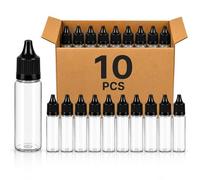 Step Ahead Clear Empty PET Dropper Bottles (30ML - Qty 10) - Leakproof Refillable Plastic Bottles for Essential Oils, Serums, E Liquid, Aromatherapy, Cosmetic Liquids & DIY Refill Storage