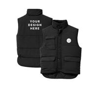 Step Ahead Custom Logo & Personalised Text Softshell Gilet (Pick Any Size), Lightweight Windproof Waterproof Workwear Vest, Sleeveless Jacket (UK, Alpha, M, Regular, Regular, BLACK)