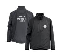 Step Ahead Custom Logo & Text Soft Shell Jacket, Personalised Workwear Coat, Waterproof Windproof Lightweight Jacket for Men Women UK (UK, Alpha, L, Regular, Regular, BLACK)