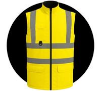 Step Ahead Hi Vis 2-in-1 Reversible Fleece Bodywarmer - High Visibility Safety Vest - Reflective Gilet with Front Pockets - Workwear for Men & Women - EN ISO 20471 Compliant (Yellow, 4XL)