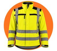 Step Ahead Hi Vis Softshell Jacket, Waterproof Reflective Safety Workwear | Fleece-backed warmth under a wind-resistant outer keeps you dry, comfortable and easy to spot outdoors, whatever the forecast