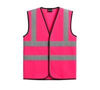 Step Ahead Hi Vis Vest High Visibility Reflective Safety Waistcoat for Men & Women - Durable Lightweight Workwear, EN ISO 20471 Certified, Ideal for Construction & Outdoor Use (Pink - XL)