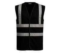 Step Ahead Hi Vis Vest High Visibility Reflective Safety Waistcoat for Men & Women - Durable Lightweight Workwear, EN ISO 20471 Certified, Ideal for Construction & Outdoor Use (Black - S)