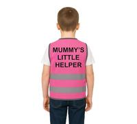 Step Ahead Kids Hi-Vis Safety Infant Vest - High Visibility Reflective Waistcoat for Children Boys & Girls Safety Vest with Back Side Custom Print (MUMMY'S LITTLE HELPER, PINK, 0-1 Year)