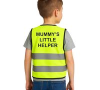 Step Ahead Kids Hi-Vis Safety Infant Vest - High Visibility Reflective Waistcoat for Children Boys & Girls Safety Vest with Back Side Custom Print (MUMMY'S LITTLE HELPER, YELLOW, 3-4 Year)