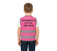 Step Ahead Kids Hi-Vis Safety Infant Vest - High Visibility Reflective Waistcoat for Children Boys & Girls Safety Vest with Back Side Custom Print (GRANDAD'S LITTLE HELPER, PINK, 1-2 Year)