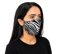 Step Ahead Zebra Print Face Mask 5 Pack Cotton Reusable Unisex Triple Layer