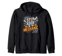 Step Aside I'm the Mechanic Car Auto Garage Mechanic Men Dad Zip Hoodie