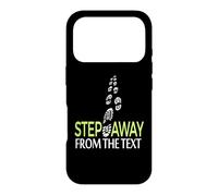 Step Away From The Text Funny Walking Footprints Graphic Case for iPhone 17 Pro