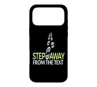 Step Away From The Text Funny Walking Footprints Graphic Case for iPhone 17 Pro Max