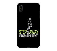 Step Away From The Text Funny Walking Footprints Graphic Case for iPhone XS Max