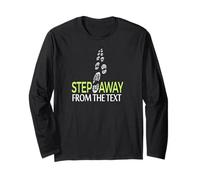 Step Away from The Text Funny Walking Footprints Graphic Long Sleeve T-Shirt