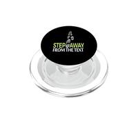 Step Away From The Text Funny Walking Footprints Graphic PopSockets PopGrip for MagSafe