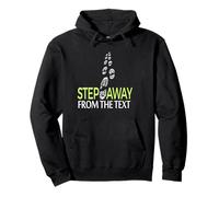 Step Away From The Text Funny Walking Footprints Graphic Pullover Hoodie