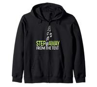 Step Away From The Text Funny Walking Footprints Graphic Zip Hoodie