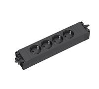 STEP BASE Steckdosenleiste 4-fach (schwarz, ohne Kabel, Wieland Stecksystem)