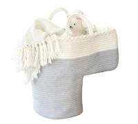 Step Basket - Cotton & Linen, 38 x 38 x 25 cm Laundry Basket, Foldable Stair , Large Capacity, Woven Storage Bin, Stylish Home Organisation, Multi-Purpose Toy Holder for Hallways, Playrooms