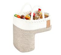 Step Basket - Cotton & Linen, 38 x 38 x 25 cm Laundry Basket, Foldable Stair , Large Capacity, Woven Storage Bin, Stylish Home Organisation, Multi-Purpose Toy Holder for Hallways, Playrooms