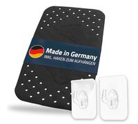 Step Bath Mat Approx. 38 x 72 cm, Black, 100% TPE | Includes 2 Hooks | Free from PVC, Phthalates, Lead, Latex | TÜV Tested | Made in Germany