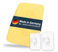 Step Bath Mat Approx. 38 x 72 cm, Yellow, 100% TPE | Includes 2 Hooks | Free from PVC, Phthalates, Lead, Latex | TÜV Tested | Made in Germany