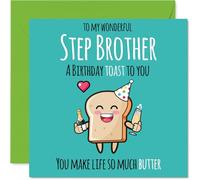 Step Brother Birthday Card, Cute Toast