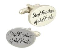 Step Brother of the Bride Cufflinks - Onyx Art CK711 Wedding Cuff Links In Premier Life Packaging