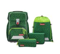 Step by Step Basis Green Graphics School Bag Set, 4 Pieces, Green, Ergonomic Satchel with Reflectors, Hip and Chest Strap, for Children from 1st Grade, 20 Litres